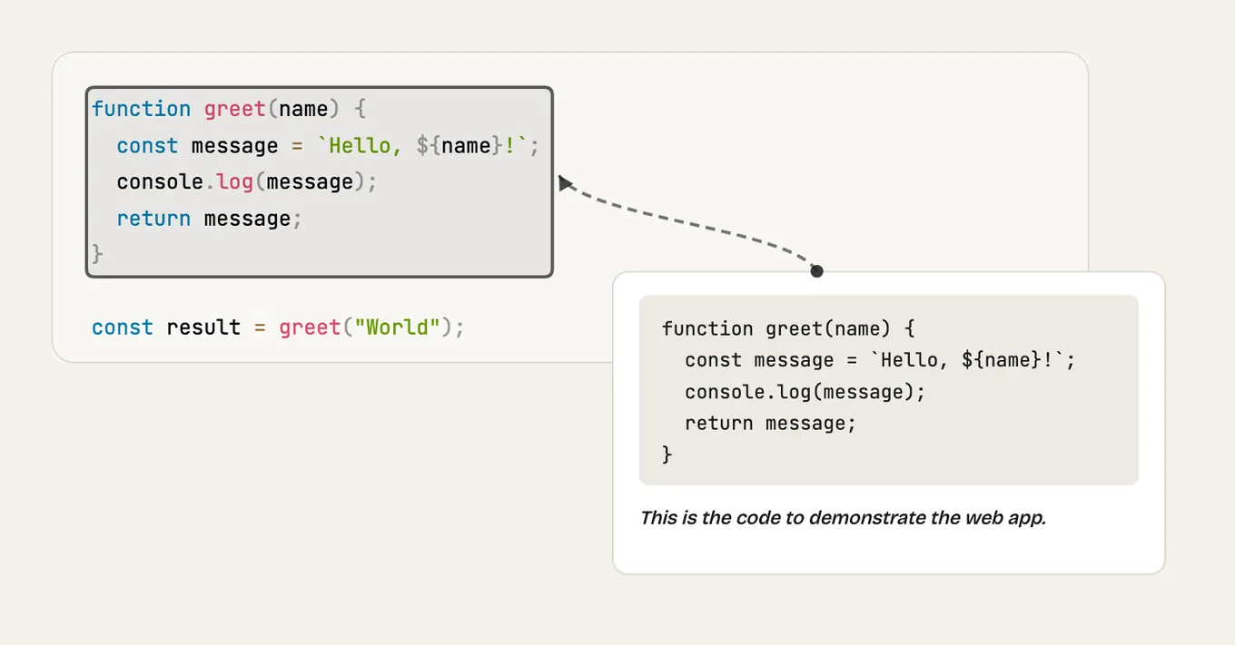 Example annotated code output